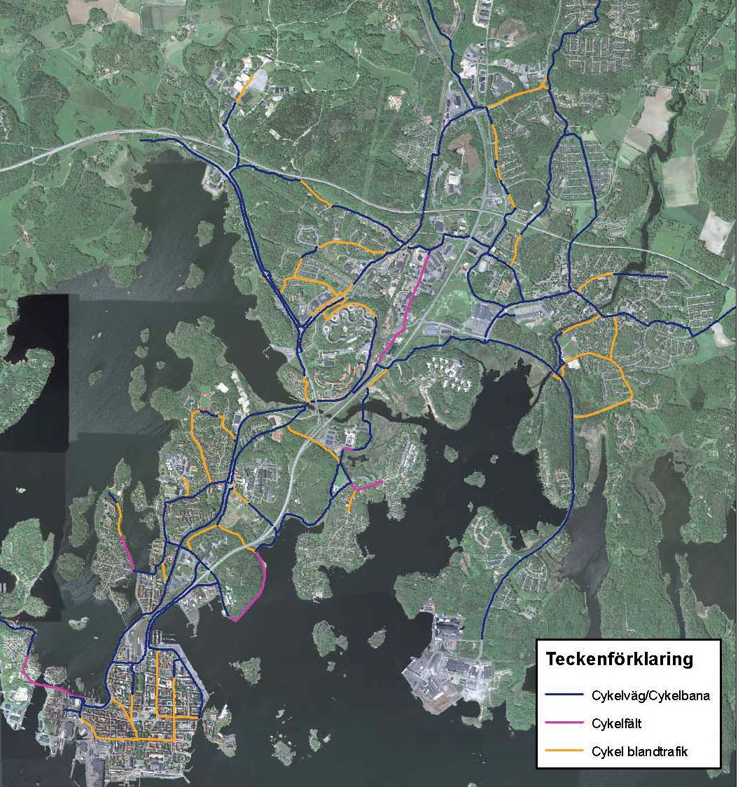 en brist. Vissa av dessa sträckor ingår idag i cykelnätet men förslås byggas om till cykelvägar.