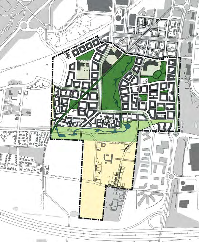 120 Grönstruktur och dagvatten 31 Grönstruktur REFERENS Plan, grönstruktur Malmö Översiktsplan, planeringsriktlinjer för gröna stråk och kopplingar Planområdet består till största delen av en av