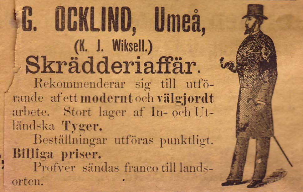 5 Skräddare Karl Jakob Wiksell 1859-1. Erika Regina Ocklind 1876 4. Henny Halvardina Ocklind 1884 Gift Ulla Gustafva Carlsdotter Ocklind 1847- Barn till Karl Jacob & Gustafva 2.