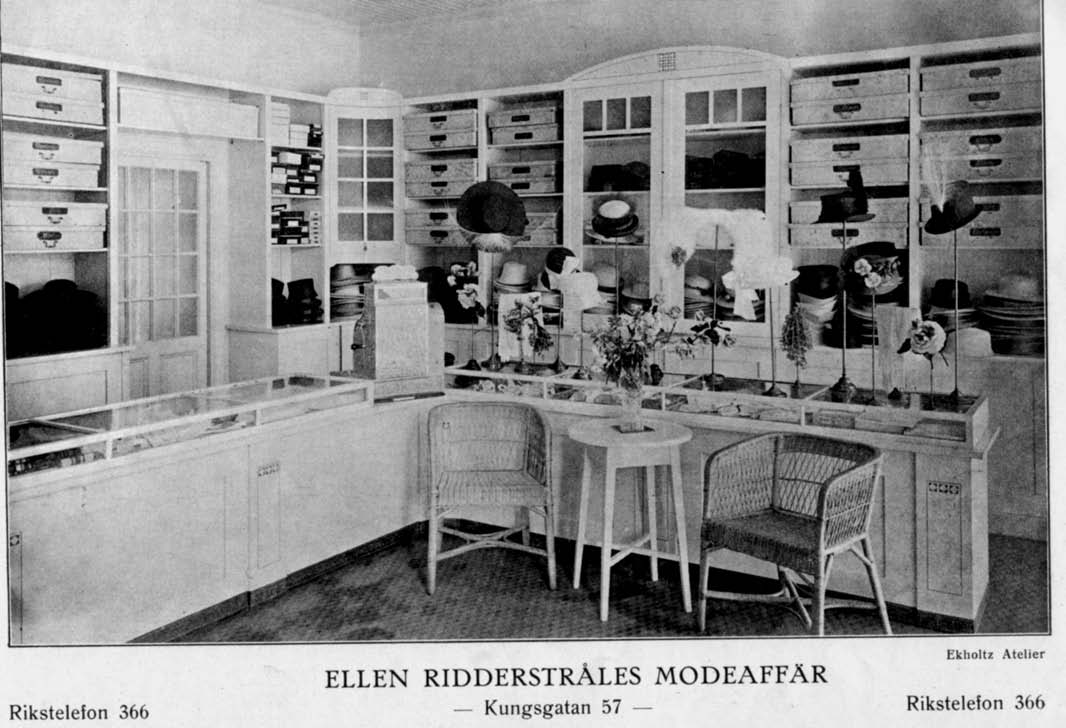 6 Riddarstråles Modeaffär, Ellen Kungsgatan 57 Tel. 366 1916 Carl Theofron Saedén f.