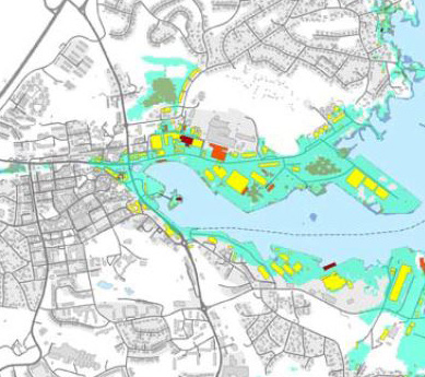 GRANSKNINGSHANDLING Detaljplan för Manhem 2 m.fl. fastigheter, Norra skolan gods får passera. Spåret leder till industriområdet nordöst om inre hamnen.