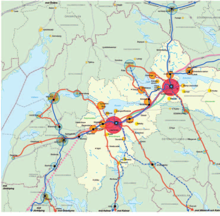 INLEDNING Ortstruktur från den gemensamma översiktsplanen för Linköping och Norrköping 2012).