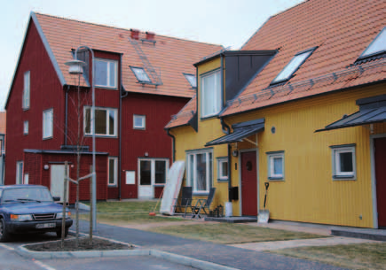 Bebyggelsen innehåller en- och tvåbostadshus eller mindre flerbostadshus.