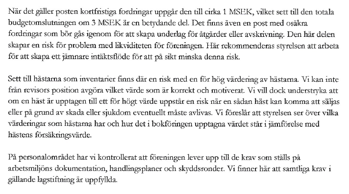 Revisionsberättelse 2016 Till föreningsstämman
