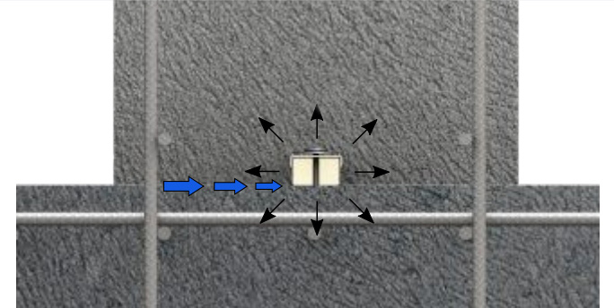 ) En bitumenbaserad elastisk vattenspärr som tätar fogen utan svällning.