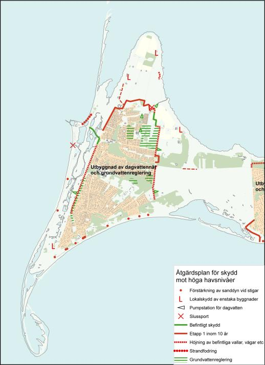 Tätorten omges på fyra sidor av skyddad mark, främst enligt naturvårdslagstiftning (7 kap. miljöbalken). Stadskärnorna skyddas av kulturmiljörestriktioner (3 kap.