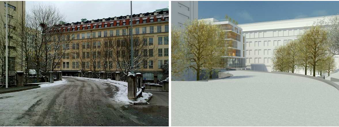 Dess synlighet från Rosenlundsgatan skapar också möjlighet för ett ökat flöde 