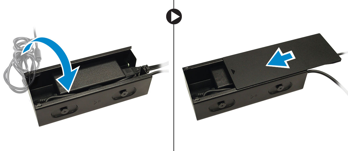 Installera det dubbla VESA-fästet för Dell OptiPlex Micro Rekommenderade skruvar: Skruvtyp M4 x L10 mm, låg