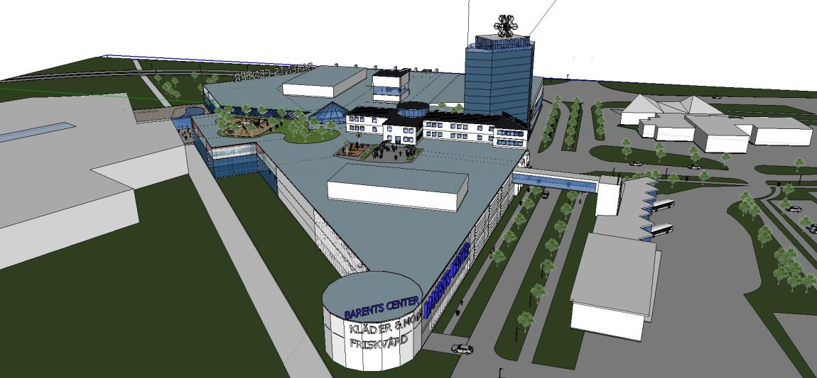granne med IKEA och det planerade Barents Center.