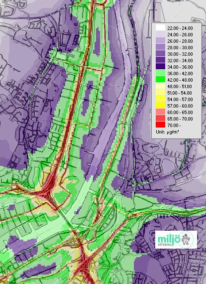 REDOVISNING AV KOMPLETTERING Känslighetsanalys Denna analys avser kvävedioxidhalter i luft efter utbyggnad av Partihallsförbindelsen och ny älvförbindelse.