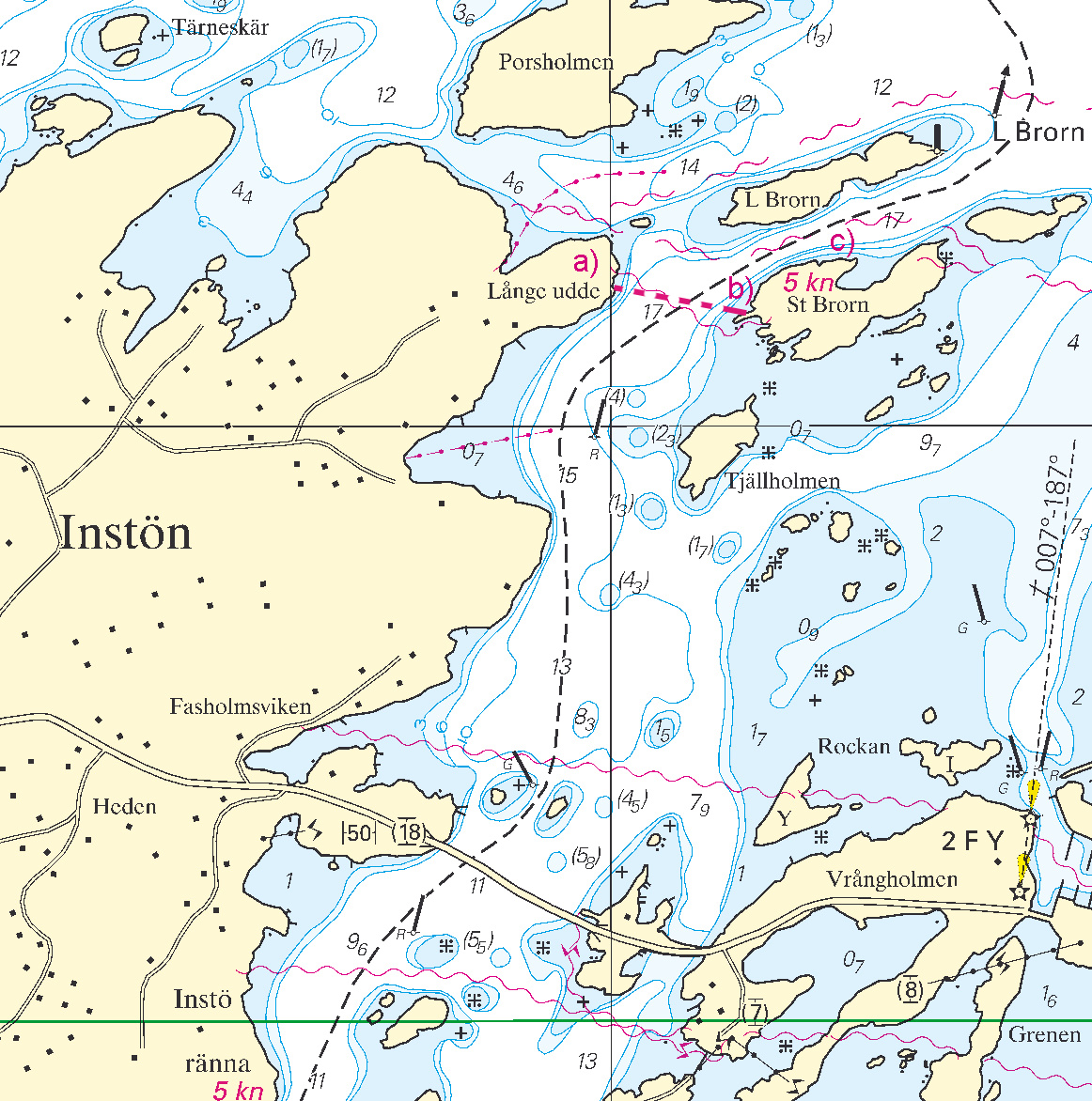 17 Nr 326 * 6768 Sjökort/Chart: 931, 932, 9321 Sverige. Kattegatt. Marstrand. Instön. Fartbegränsnat område utökad.