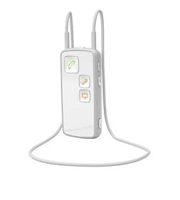 Indikator för av/på, ihopkoppling och batteri Statusindikator Telefonknapp På/av Volymkontroll (upp/ner) Tyst läge i processorn Mikrofonknapp TV-knapp AUX-knapp Inbyggd telespole Ponto Streamer har