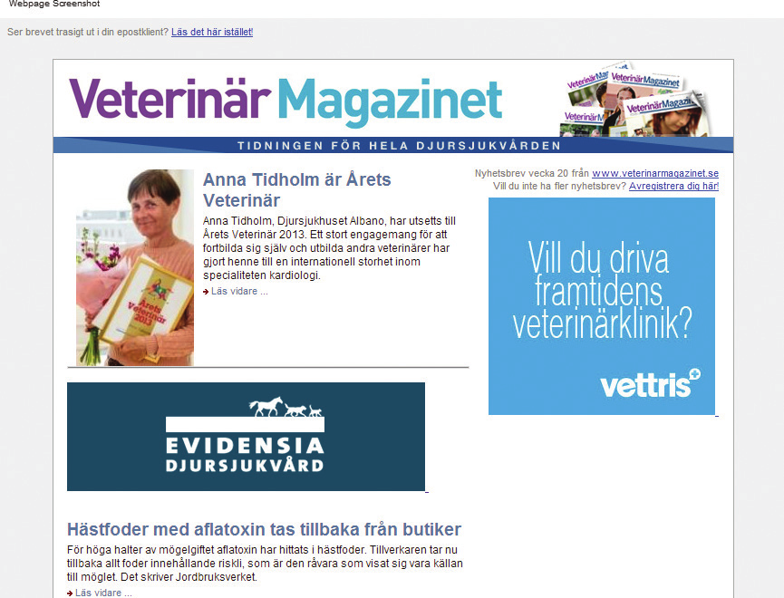 VeterinärMagazinet kontaktar du vår säljare Peter