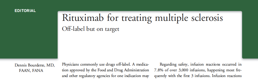 Despite the dramatic phase 2 results, phase 3 trials of rituximab for RRMS were never done because the patent on rituximab was set to expire.