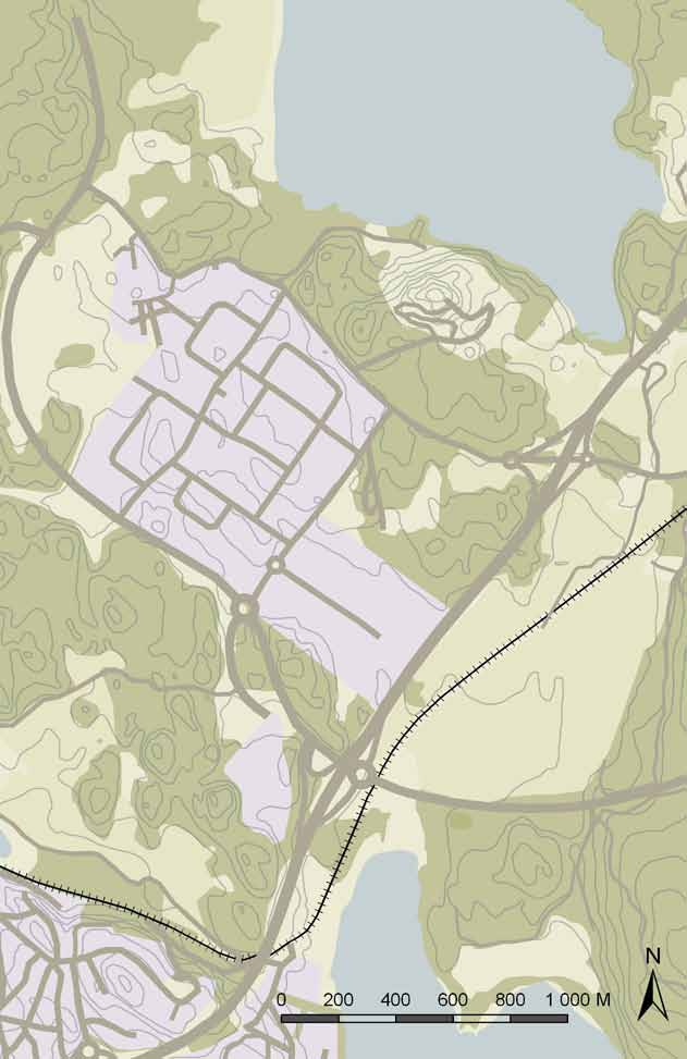 Mot Gribbylund Täby kyrkby Mot Norrortsleden Kollektivtrafik i Arninge år 2030 Antal kollektivtrafikresenärer under vardagens högtrafikperiod 06-09 Kollektivtrafik Nya resandeflöden Mot Norrtälje Väg