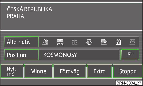 Om datan på navigations-dvdn inte är identisk med den som finns i apparatens minne, följer en motsvarande anvisning. Tryck på funktionsknappen Fortsätt för att använda datan på navigations-dvdn.