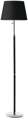 695 Golvlampa Tokyo i svart metall med skärm i vit textil, B 40, D 53, H 152 cm, E27, 999 GOLVLAMPSFOT 1.