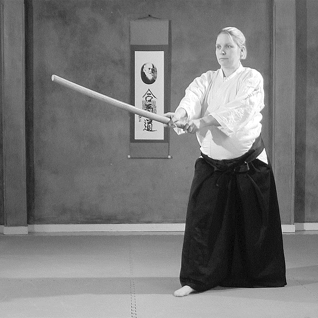 In aikido the basic stance is called hanmi.