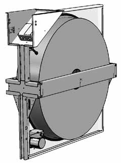 Rotorn kan roteras Rotorns periferitätning ligger an mot skärmväggen med lika spalt (ca 8-12 mm) runt om.
