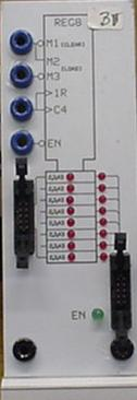 8-bitars register Modulen innehåller ett 8-bitars parallelladdad D-register med RESETfunktion, load enable och three state-utgång.