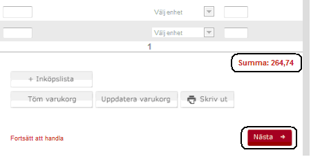 7 Varukorgen Om du inte beställer via inköpslistor visar vi här hur du lägger produkter i varukorgen från katalogen.