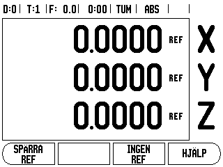 När du arbetar i driftart Inkremental kan du ange börkoordinaterna antingen som absoluta eller inkrementala värden.