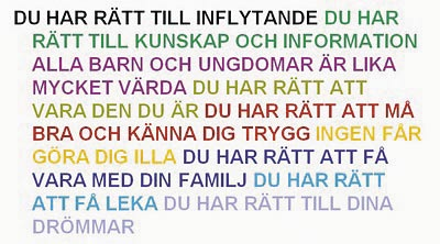 Vi har pratat om att få vara med och bestämma, att alla har rätt att inte bli diskriminerade, att barns bästa alltid ska komma i första rummet och att alla barn har rätt att uttrycka sin åsikt och