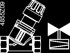 Symboler Flödet tillåtet endast i pilens riktning (pil på ventilhuset)!
