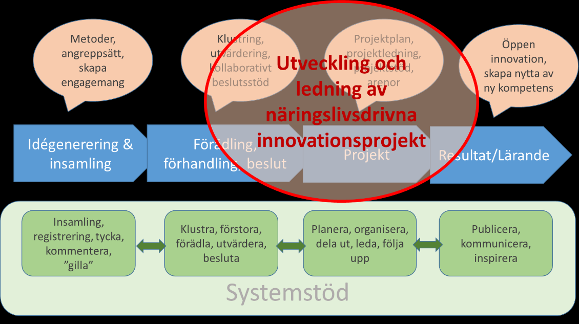 Metoder, arbetssätt och ledning av näringslivsdrivna innovationsprojekt Definitioner av funktionskrav för tjänster och metoder Norrköping Science Park har i samarbete med Gaialab genomfört analyser