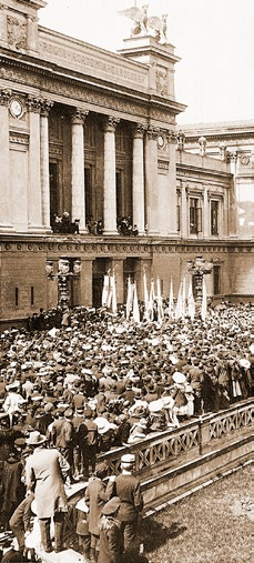 350-ÅRSJUBILEUM HELA PROGRAMMET PÅ LU.SE / 350 Lunds universitet under 350 år Studentkårens uppvaktning för nytillträdde rektor Seved Ribbing den 1 maj 1904.