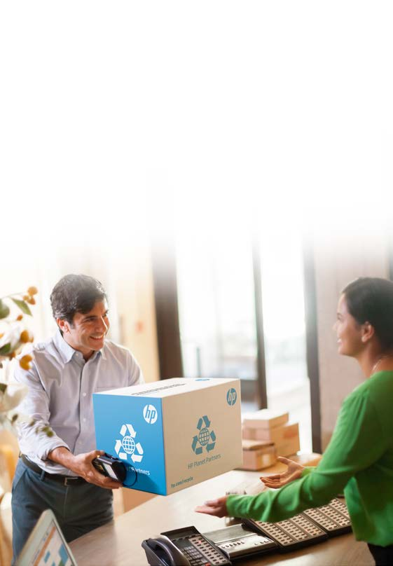 Broschyr Samarbeta med HP för miljöns skull Returnera HP originalpatroner och Från innovativ design till bekväm, kostnadsfri återvinning -