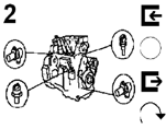 Meny 02 - Drivmotorns mätvärden Meny för övervakning av drivmotorns olika mätvärden - Öppna undermenyn: (F3) - Tillbaka till huvudmenyn: (F1) Undermeny 103 - Visning av mätvärden Drivmotor Visning av