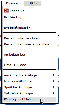 Printingtjänsten slås på via en bockruta på fliken diverse under företagsinställningarna. Endast fakturor med en av de två speciellt anpassade layouterna kan sändas till utskriftstjänsten.