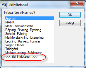 utan att klicka först (om du klickar hamnar du i aktivitetskatalogen, för att komma tillbaka till ditt projekt markerar du huvudtidplan högst upp i Projektvyn). 3.