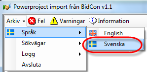 Därefter visas ett meddelande om att importen lyckades. 8. Klicka på knappen för att stänga dialogen Asta Import från Bidcon. 9.