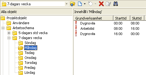 Grundverksamhet En kalender byggs upp av s.k. grundverksamheter. En grundverksamhet har ett namn (arbetstid, övertid, semester etc) och är av typen arbetstid eller ledighet.