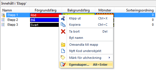 Så här gör du t.ex. för att skapa ett kodbibliotek med koder (koder används för att färgkoda arbetsuppgifter (se vidare i 4.2 Strukturera projektet och avsnittet Färgkoda arbetsuppgifter ). 1.