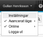 LOGGA UT När Du ska stänga inotes så klickar du på pilen efter ditt namn längst bort i högra hörnet och väljer sedan Logga ut Markera Lämna sidan Klicka på stäng