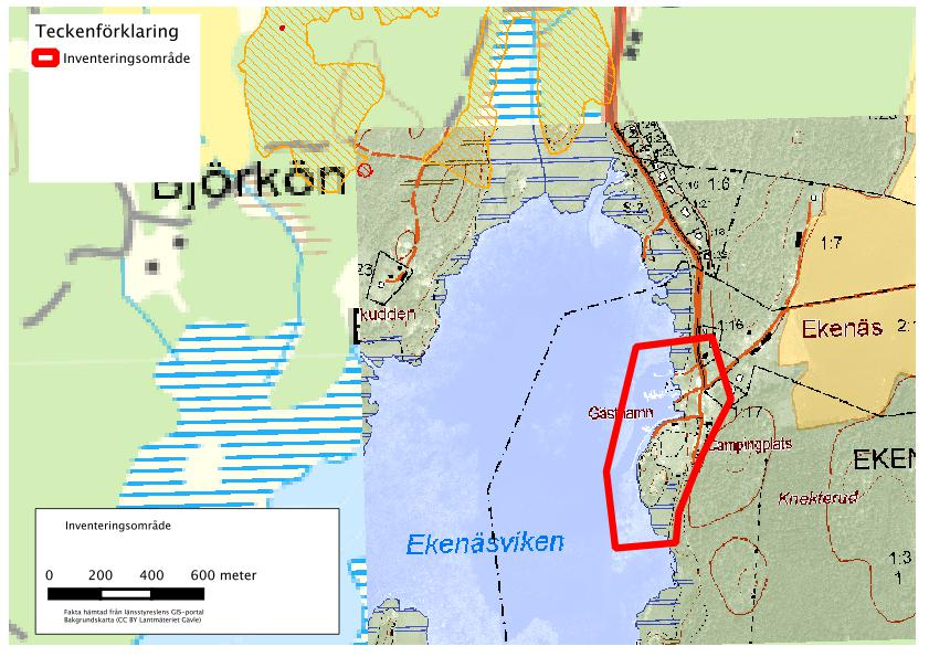 4 Allmän beskrivning av området Nedan redovisas området som är inventerat.