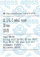 Undantaget är vid byte till stadstrafiken i Gävle i zon 4061, där biljetten gäller inom 90 minuter. Enkelbiljett UL/SL För resor över länsgränsen mot Stockholm har UL och SL ett biljettsamarbete.