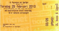 Konsertbiljett med buss/tågtillägg Den som köpt biljett till evenemang på Uppsala Konsert & Kongress via Ticnet, kan komplettera med en buss- Den som köpt biljett till evenemang på Uppsala Konsert &