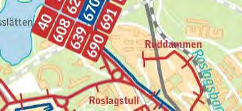 Ny hållplats för linje 5/50 söderut. Fyll igen parkeringsplatserna, och sätt upp en kur. Hållplatsnamn Ingemarsgatan.