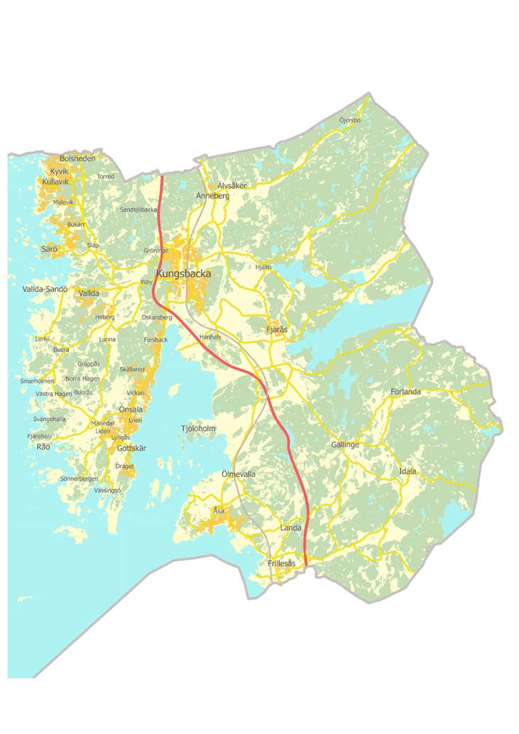 Kungsbacka 80 000 invånare, varav 20 000 i Kungsbacka stad.