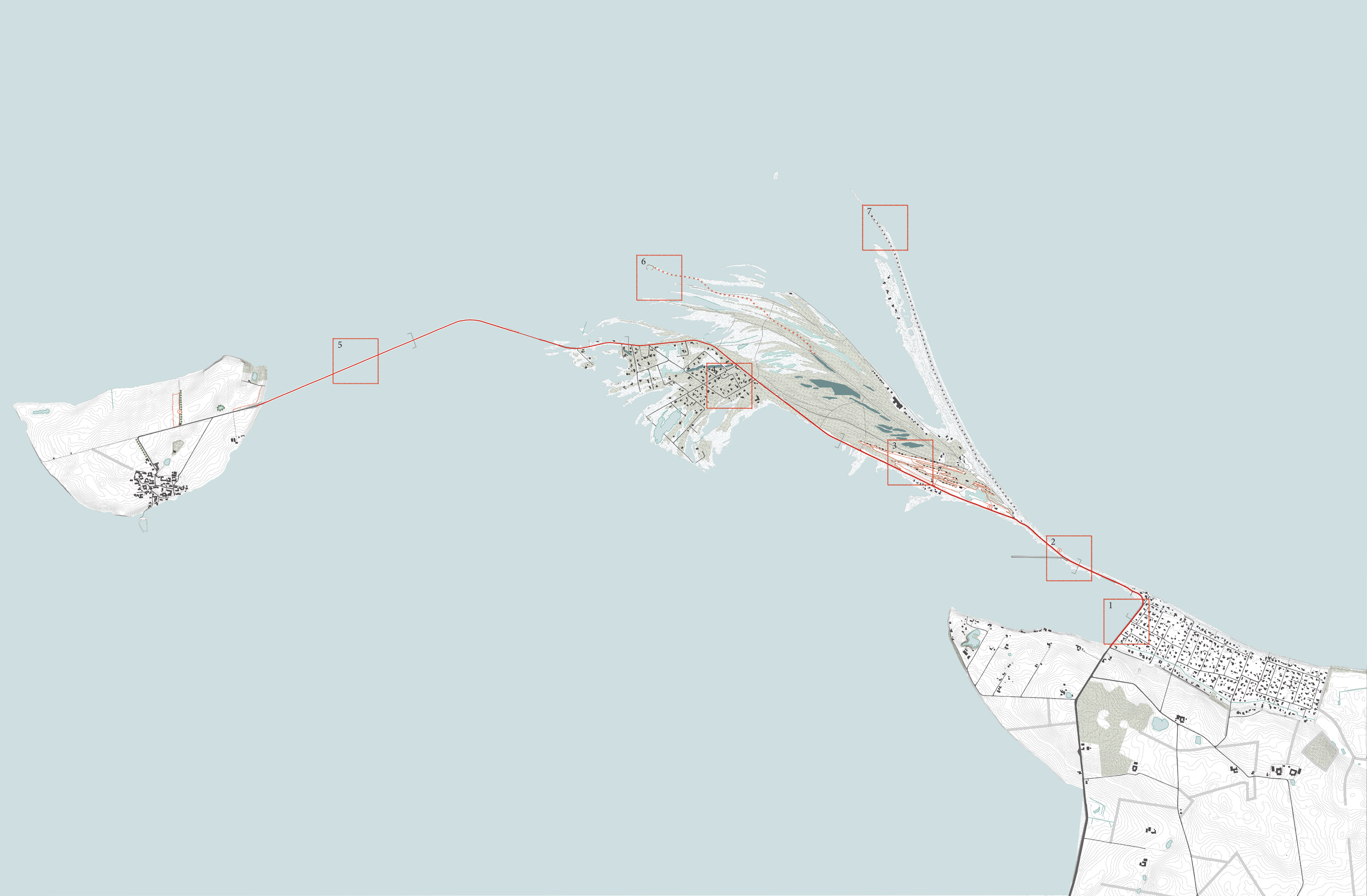 URVA L AV U T SN I T T I STR ATEGIN Utifrån den stora skalan har jag zoomat in på utsnitt i strategiplanen. Dessa har detaljerats och beskrivits i planer, modeller, sektioner och isometrier.