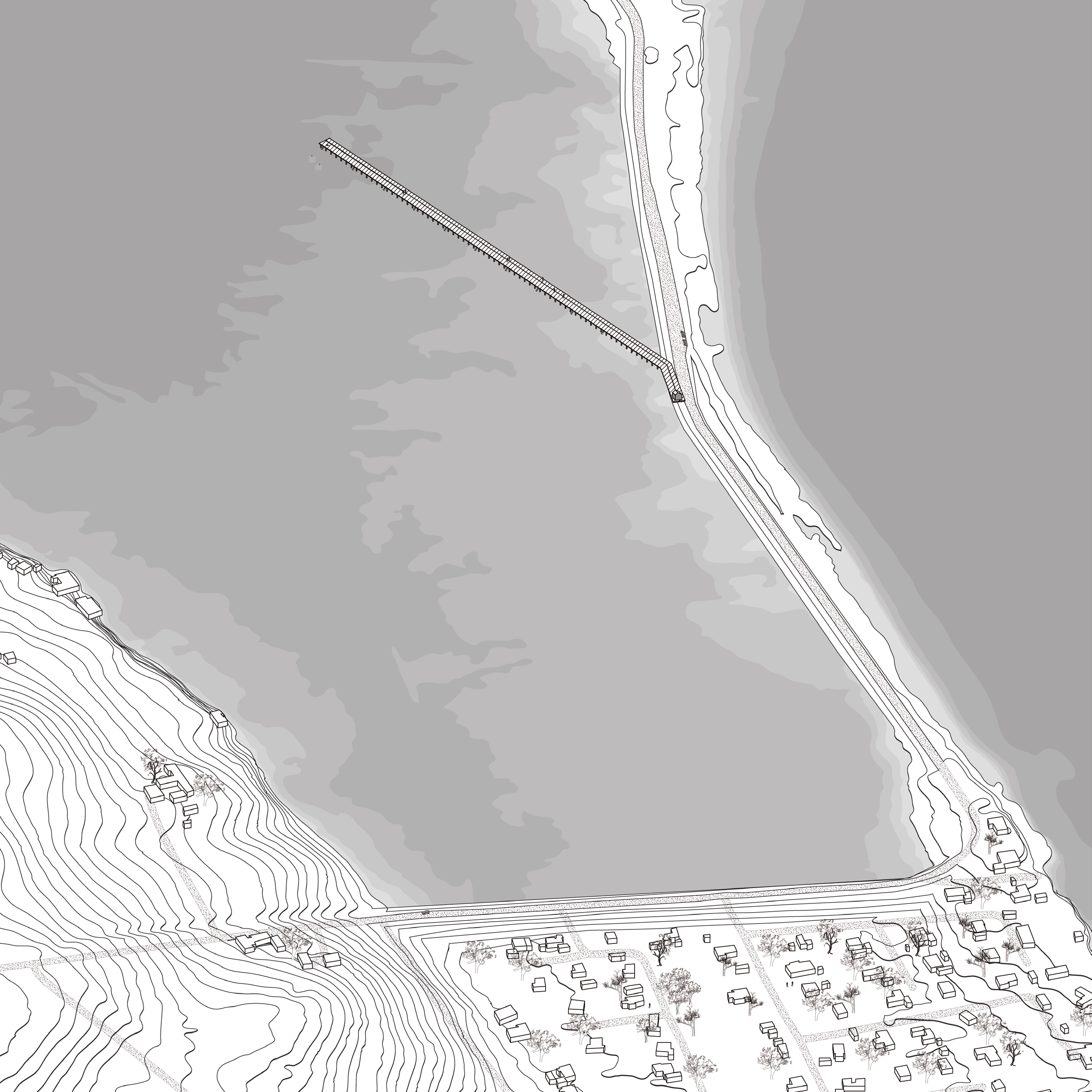 utsnitt 2 L ÄNGS ULVSHALE STR AND Från ett rum mellan sommarhusområdet och strandens gräsbevuxna strandvall,