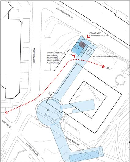 4/9 Förslaget Alternativet som projektgruppen förordar är på fastigheten Lorensberg 21:1 norr om fd Hovrätten, mellan Johanneberggatan och det gångstråk som löper mellan Korsvägen och Götaplatsen.