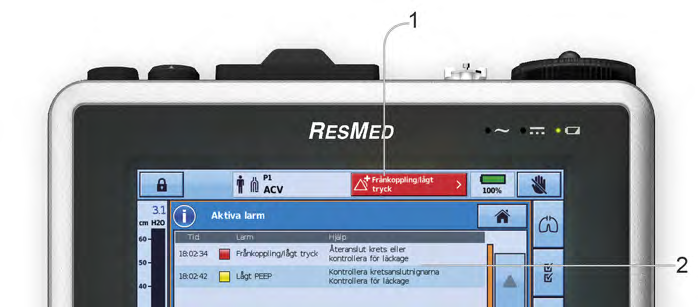 Larm Larm Astral-enheten aktiverar larm för att varna dig om förhållanden som kräver din uppmärksamhet för att garantera patientsäkerhet.