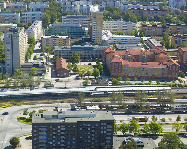 5 10 m Järnvägsutredning Mälarbanan Tomteboda-Kallhäll - Gestaltningsprogram 55 Åtgärder för att begränsa buller kan bli aktuellt för avsnittet norr om stationen.