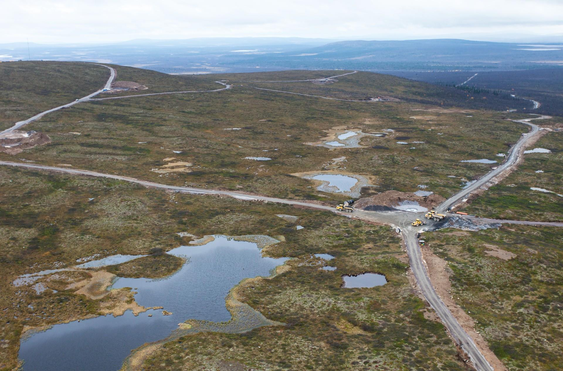 Vindkraft Vindkraftspark under uppbyggnad, lågfjället