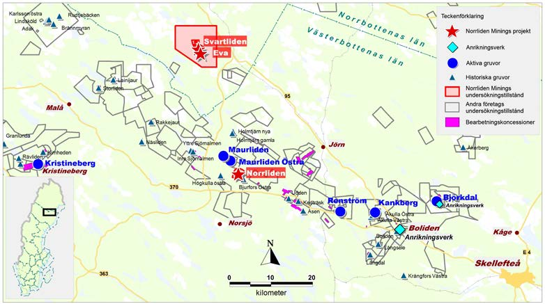 Norrliden Mining AB Norrliden Mining AB bildades 2011 som ett joint-venture mellan Kopparberg Mineral AB och Gold Ore Resources Ltd (Gold Ore), till vilket ägarna sammanförde sina basmetalltillgångar